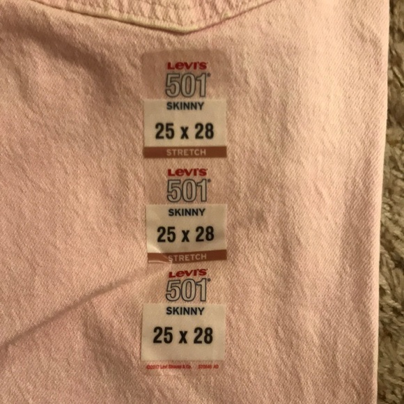 Levi 501’s! Light Pink Skinny Stretch Original Fit Jeans NWT! - Picture 12 of 16